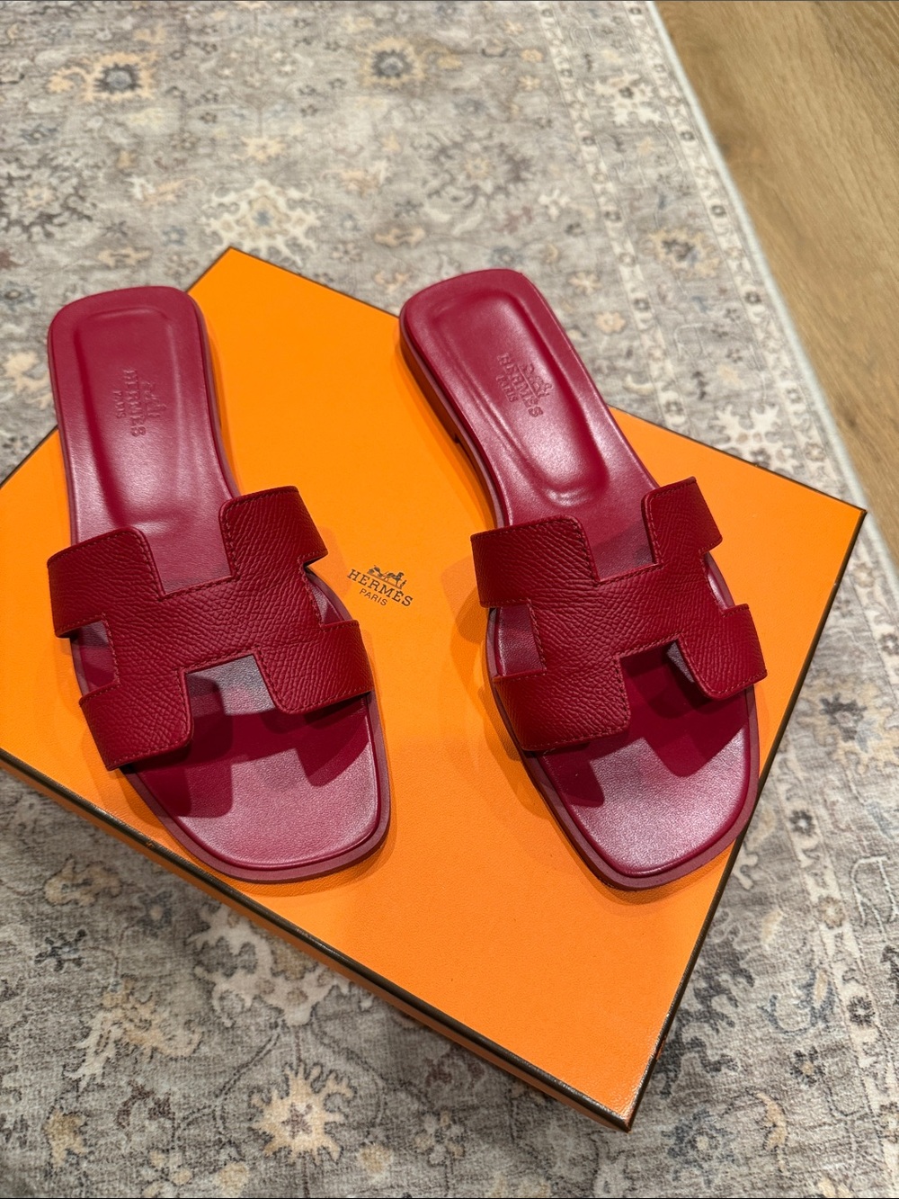 Women’s Rose Framboise Oran Leather Slide Sandals